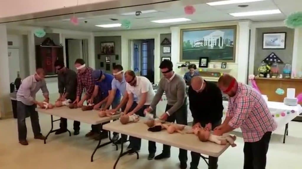Changing a diaper blindfolded.