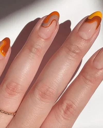 40 Fall Nail Designs Ideas to Make You Swoon-Orange French Tips