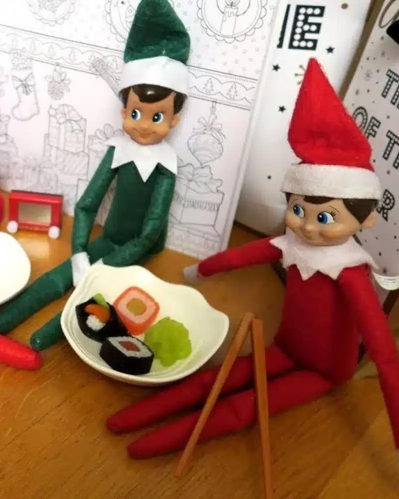 50 Last Minute Elf on the Shelf ideas-Taking the Treats from St Nick