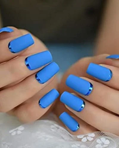 40 Fall Nail Designs Ideas to Make You Swoon-Edgy Blues