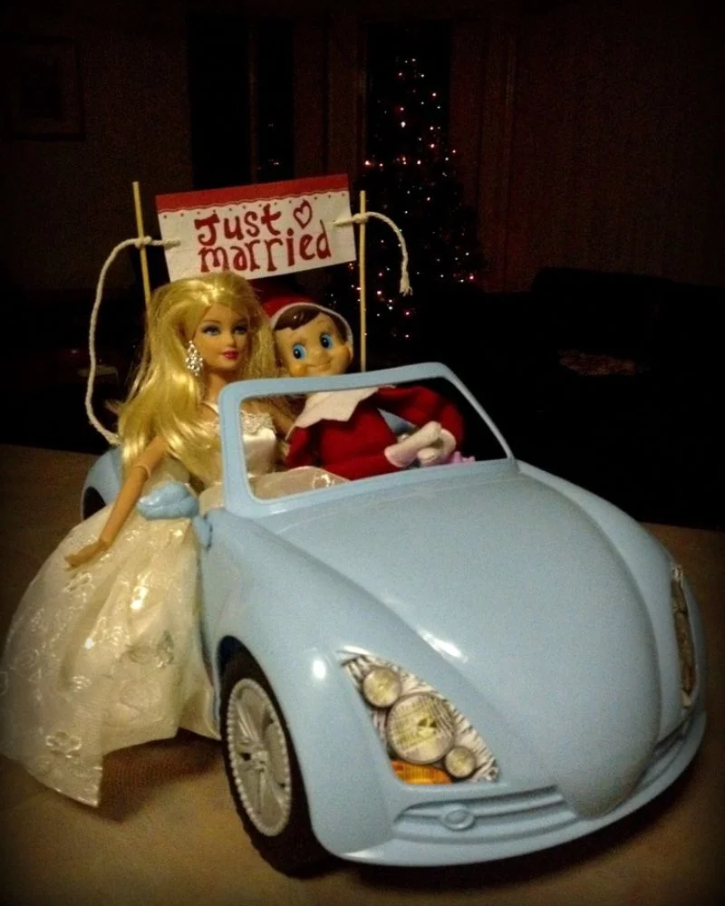 50 Last Minute Elf on the Shelf ideas-Cruising Around with Barbie