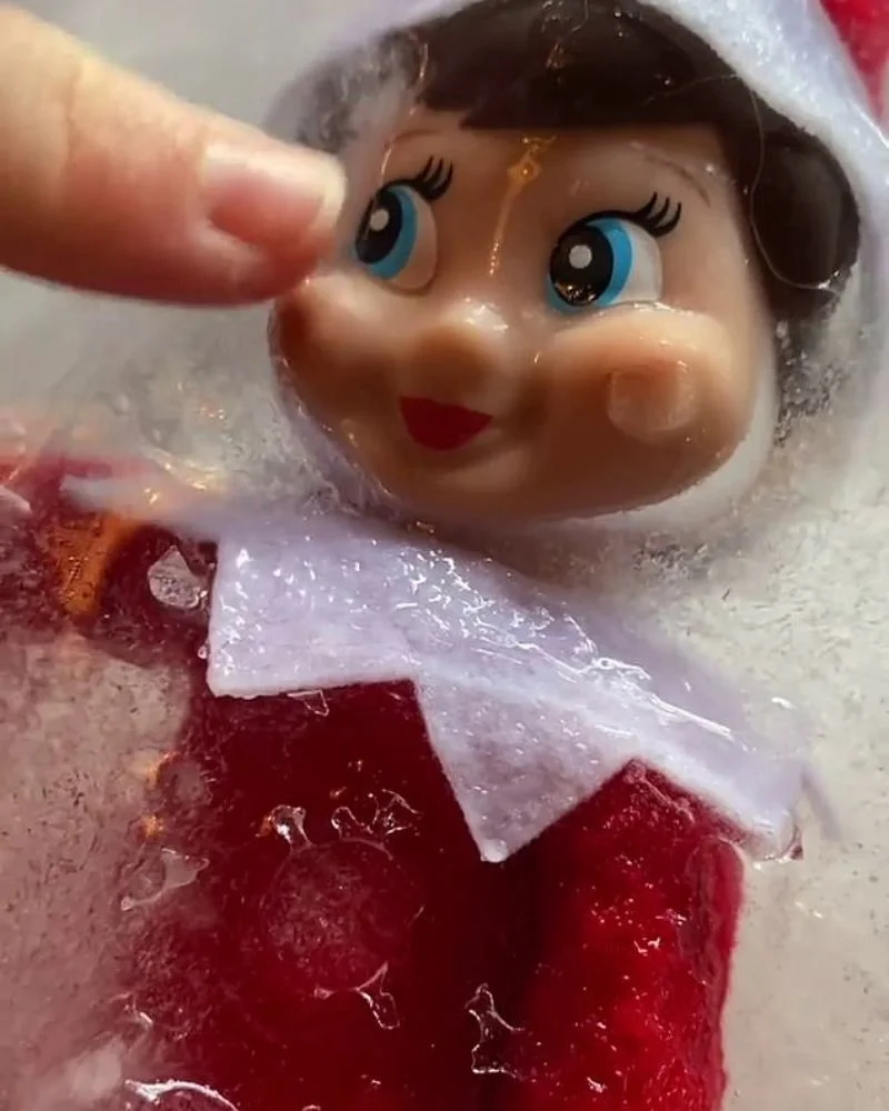 50 Last Minute Elf on the Shelf ideas-Freezing in the Refrigerator