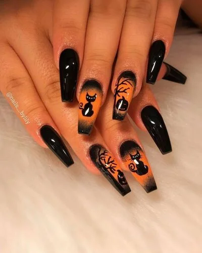 40 Fall Nail Designs Ideas to Make You Swoon-Halloween Nails