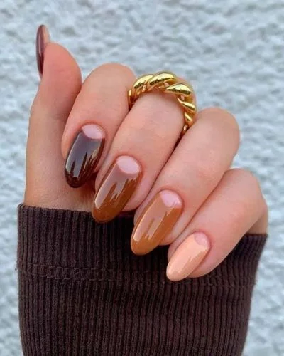 40 Fall Nail Designs Ideas to Make You Swoon-Shades of Brown Nails