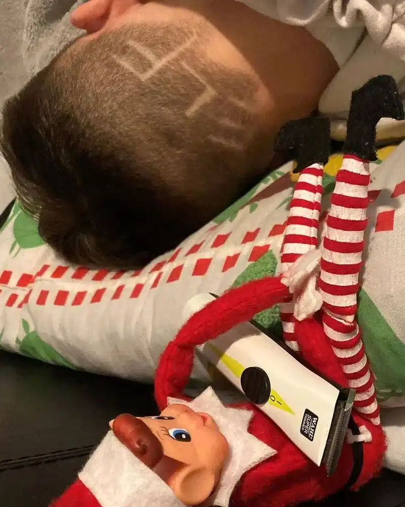 50 Last Minute Elf on the Shelf ideas-Falling On His Head