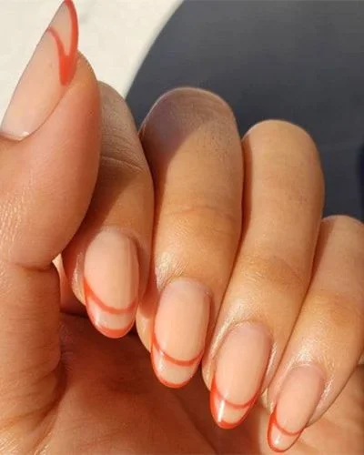 40 Fall Nail Designs Ideas to Make You Swoon-French Outline