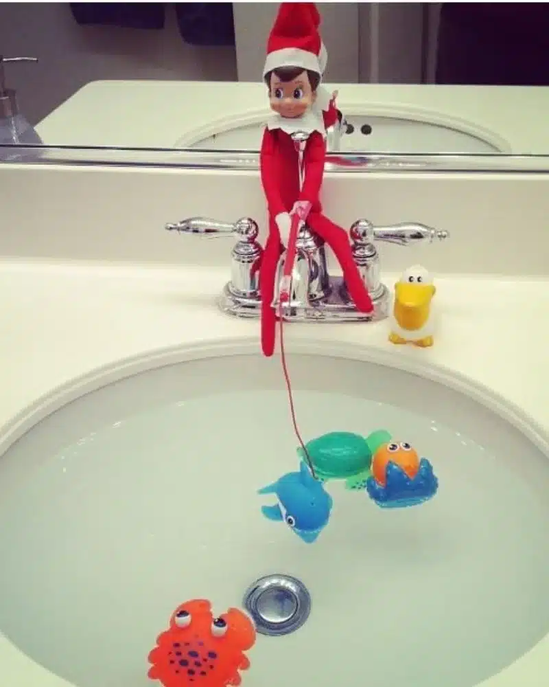 50 Last Minute Elf on the Shelf ideas-Gone Fishing