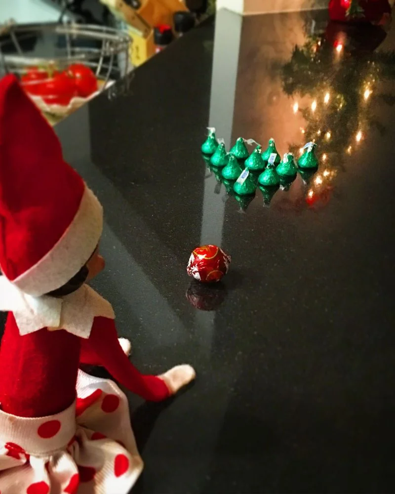 50 Last Minute Elf on the Shelf ideas-This Ain't a Bowling Alley!