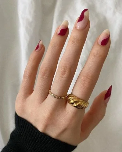 40 Fall Nail Designs Ideas to Make You Swoon-Asymmetrical Swivels