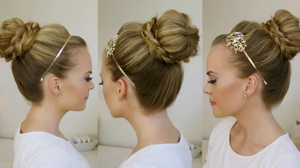 15 Elegant Formal Hairstyles For Girls To Try In 2023-Braid Wrapped High Bun