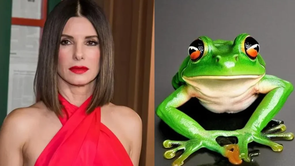 Sandra Bullock - Sandra Bullfrog (a bullfrog with a bubbly personality)