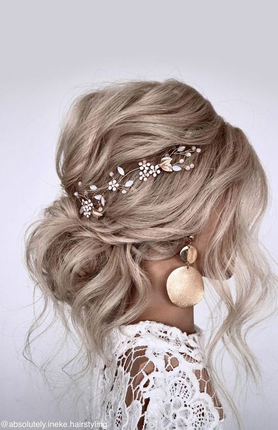 Low Messy Bun Wedding Hairstyles