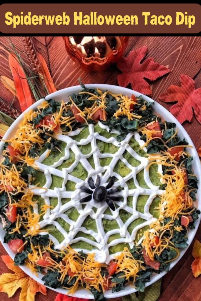 Spiderweb Halloween Taco Dip