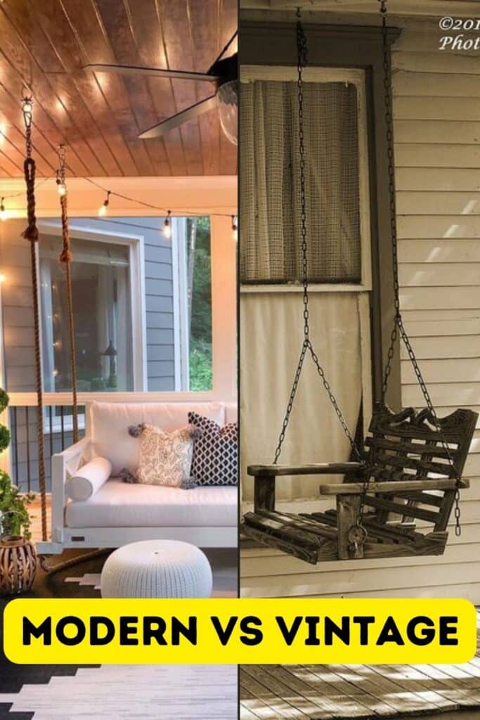 Modern vs Vintage Hipstoric Home Front Porch Swing