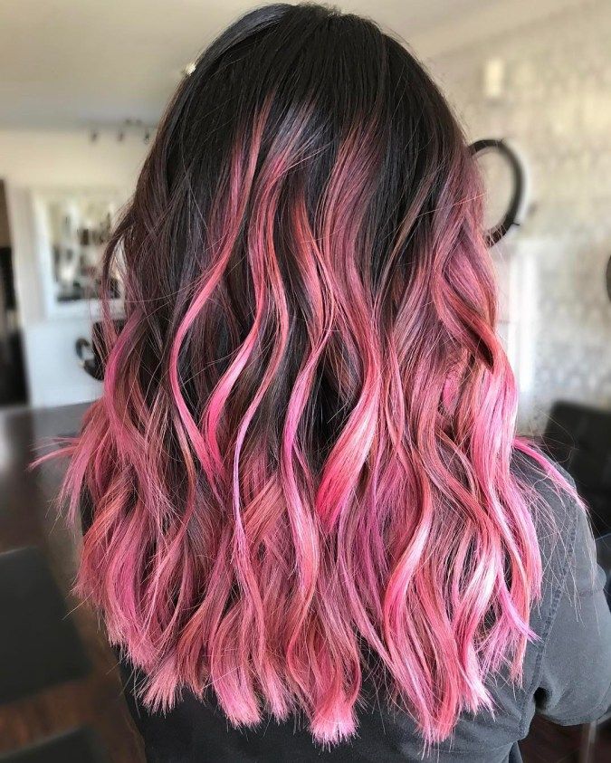 Brown To Pink Balayage