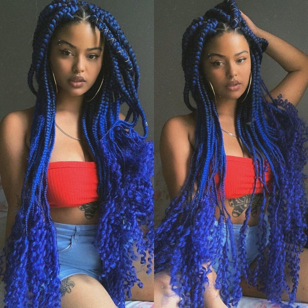 The Versatility of Blue and Black Braids