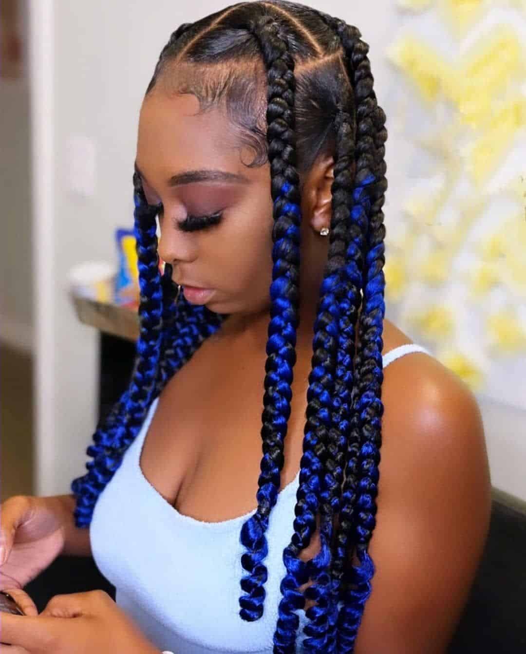 Blue Head Rass Blue and Black Braids Hairstyles Transform Your Look