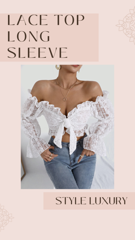 Toluca Jersey Lace Elongated Sleeve Top (S-2XL) main image 1