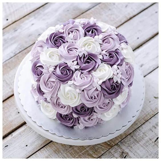 Freshness and Flavour Purple Floral Cake