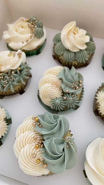 Whimsical Sage Green Cupcakes for Kids