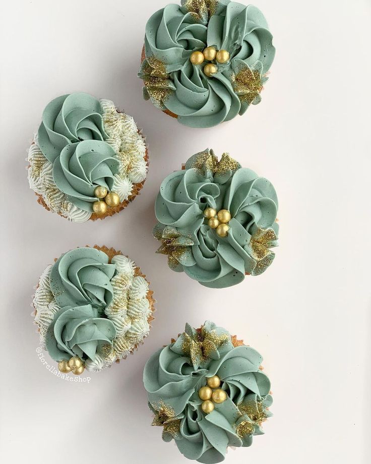 Sage Green Cupcakes for Bridal Showers
