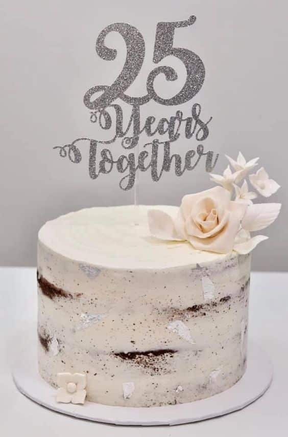 Silver 25th Anniversary Cake Ideas