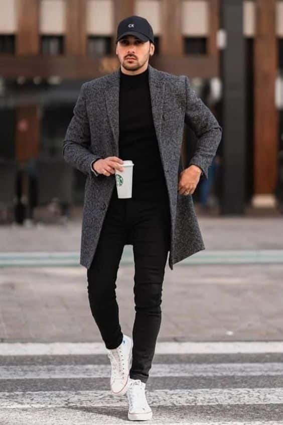 Trench Coat Homme WSLCN – Manches Longues, Coupe Courte, 90% Coton, Plusieurs Tailles Et Couleurs