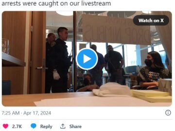 Videos After 8 Hours protest in Google 9 employees arrested