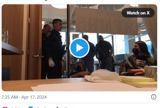 Videos: After an 8-hour protest at Google ,9 employees were arrested