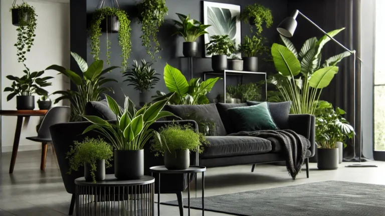 Nature's Touch, Dark Modern Home Interior Decorations with Green Plants dailyjugarr.com