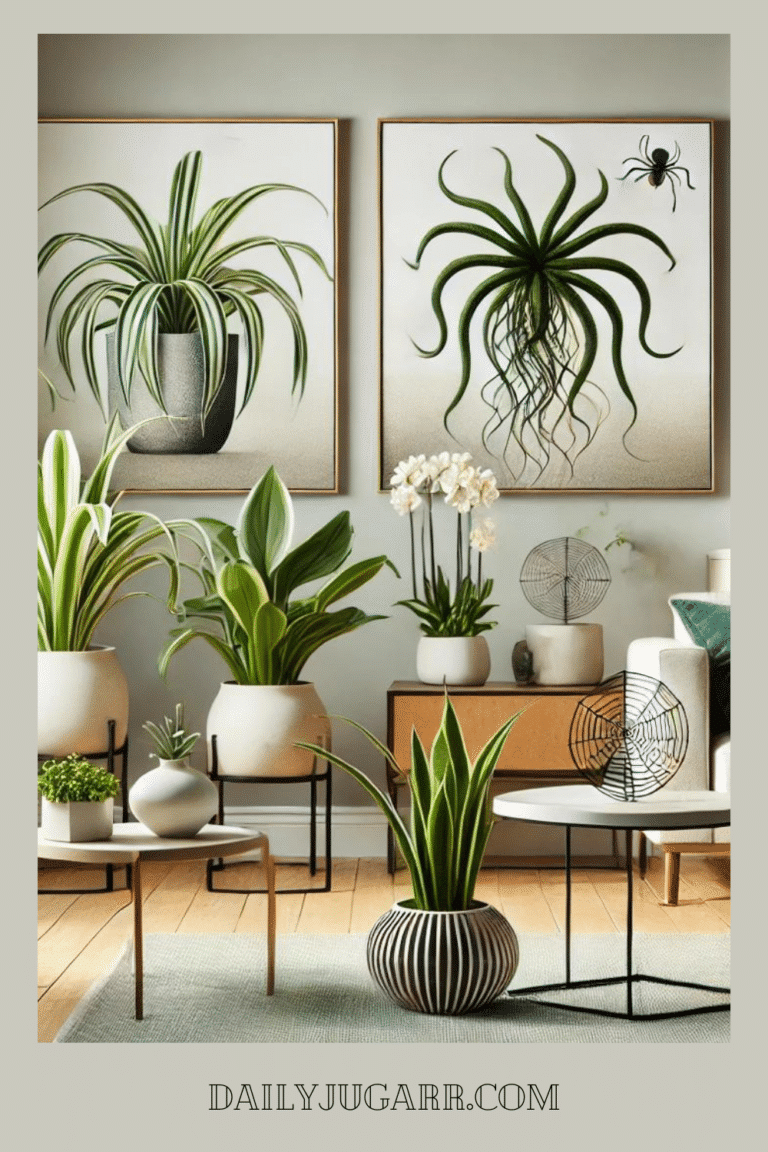 Nature's Touch, Dark Modern Home Interior Decorations with Green Plants
