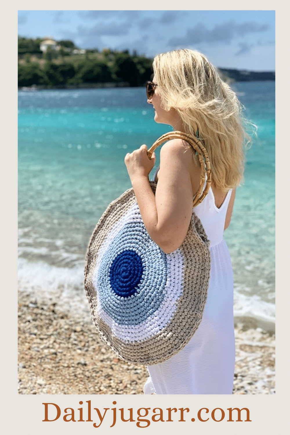 Women Shoulder Bag Crochet Handmade Square Lady Summer Beach Handbag